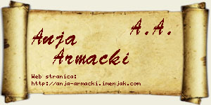 Anja Armacki vizit kartica